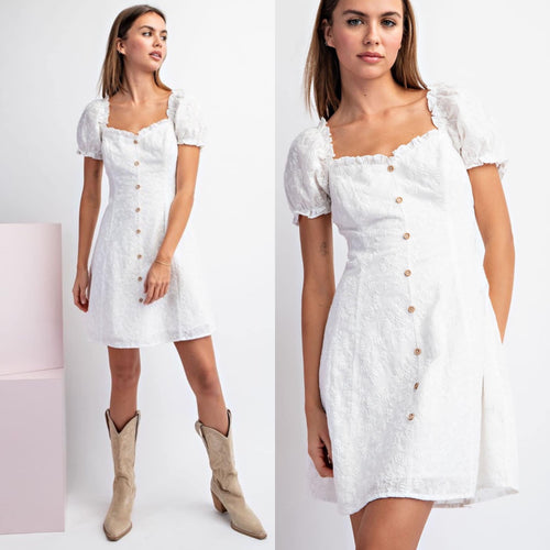 Dove Embroidered Cotton Dress