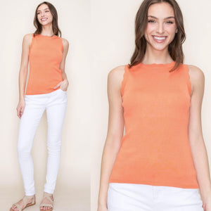 Sway Scalloped Hem Sweater Tank