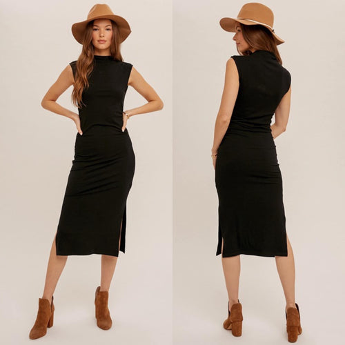 Marguerite Mock Neck Midi Dress