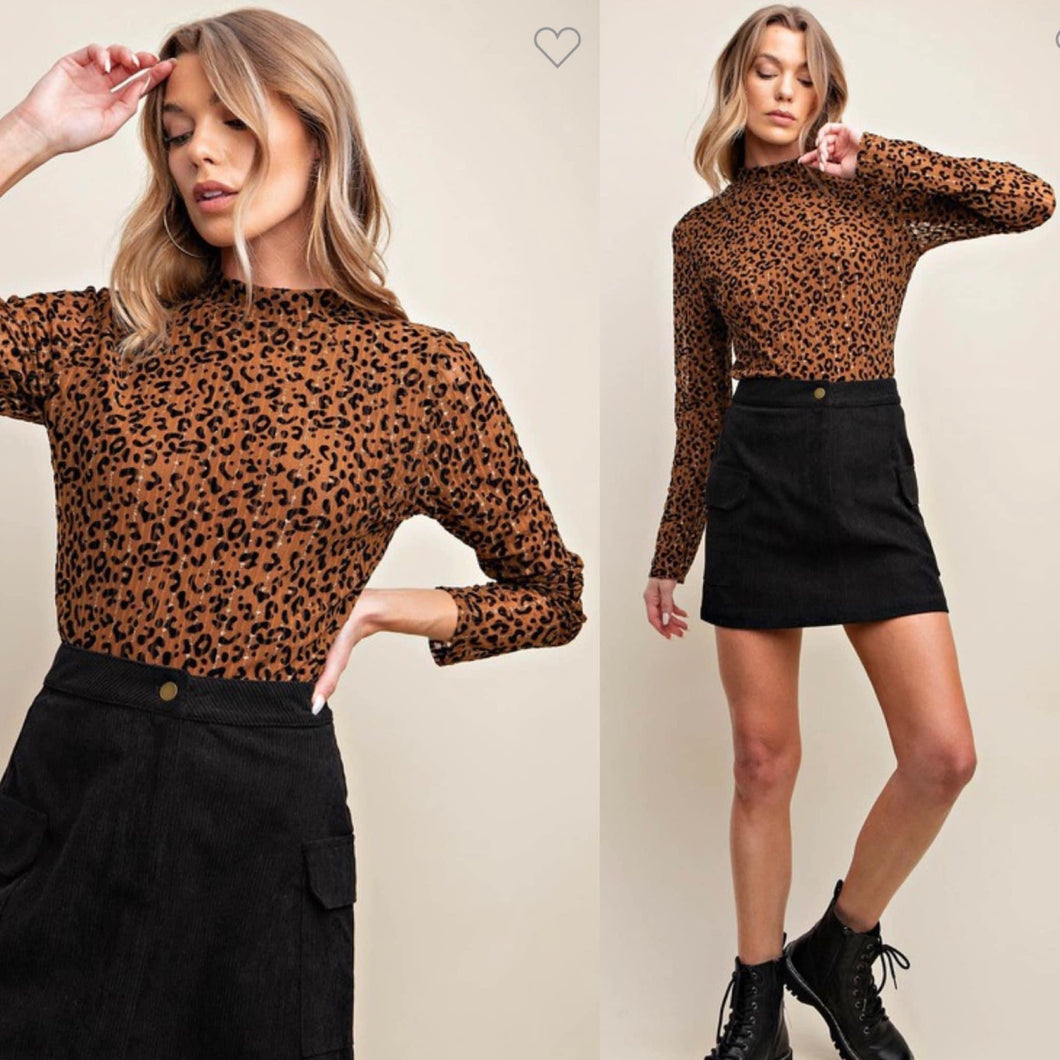 Crowley Leopard Burnout Bodysuit